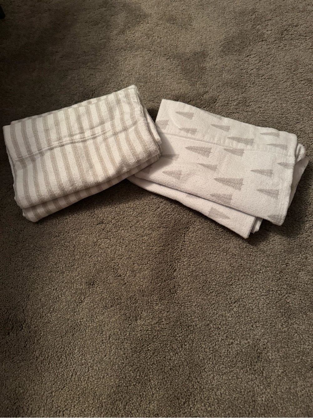 Neutral Stripe and Tree Pattern pillow cases - Set of 2